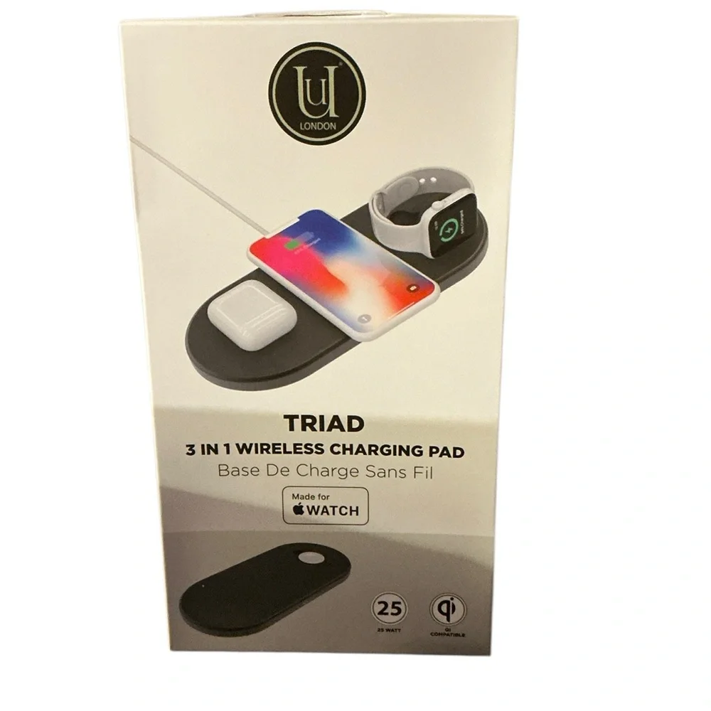 Uunique TRIAD 3-in-1 Wireless 25 Watt Charging Pad for Apple Watch AirPod iPhone